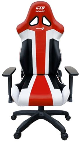 SIMPLETEK - Chaise de Gaming Bureau Fauteuil de Bureau Réglable Blanc/Rouge/Noir