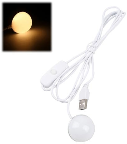 Luz USB LED Portatil, LED Para Portatil, Lámpara Magnética, Luz De Teclado Flexible, Cable Flexible De 1,5m, Con El Interruptor, 5V, 1W, 34mm, Para Iluminación De Interior (Blanco Caliente)