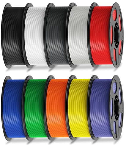 ANYCUBIC PLA Filament 1,75mm, Refill PLA und Spool Kit, 3D Drucker Filament PLA, Vakuumverpackung, Intelligente Identifikation, 10KG