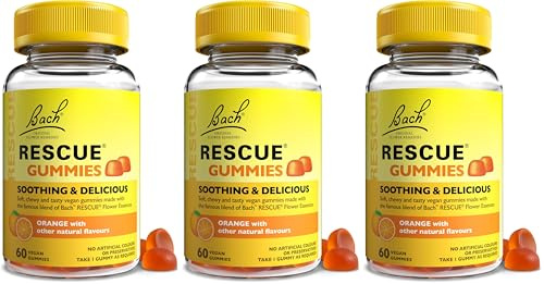 Rescue Remedy Orange Gummies (180 Pack), Natural Flower Essences for Balanced Days, Easy to Take, Vegan, Soothing and Delicious, Suitable for The Whole Family, Orange Flavour