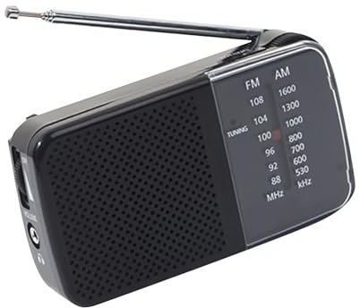Tragbare Radios Kleines Radio AM FM Shortwave Radio Retro Batterie Batterie Tragbares Handfunk für Camping -Wandern, Schwarz (Schwarz)