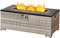 Aweather Outdoor Rattan Gas Fire Pit Table, 12KW Rectangle Propane Fire Pit with Lid & Glass Beads for Garden, Patio, Deck