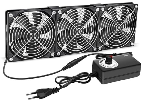 PC Lüfter 120mm: Computer Lüfter 12V Einstellbare Gehäuselüfter mit Geschwindigkeitskontrolle für PC Laptop TV (3 x 120mm)