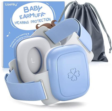UseNiy Baby Ear Protection for Infants and Toddlers (3 to 48 Months) - Safe fit & Comfort Earmuffs- 25dB Noise Cancelling Headphones for Travel, Airplanes, Concerts - Blue