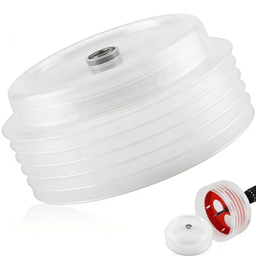 160mm Drill Dust Collector, Elastic Sealing Hole Saw Dust Bowl - Elastic Sealing Hole Saw Dust Collector with Embedded Bearings, Transparent PVC Dust Catcher Compatible with 10-145mm Hole Openers