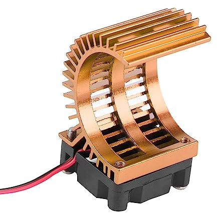 BONKZEBU Modellzubehör Kühlkörper mit Lüfter für 1/10 Elektro-RC-Car 540/550 Motor, Rc-Lüfter, 1/10, Auto- (Gold)