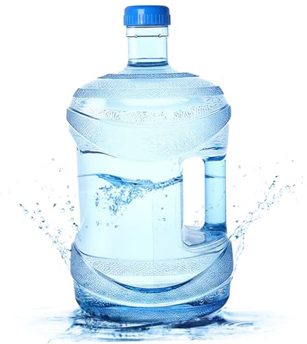 Bouteille d'eau de 5 L, bonbonne d'eau vide en plastique de 5 L avec bouchon à vis et poignée intégrée pour glacière, récipient rangement, bouteille ', ' 7