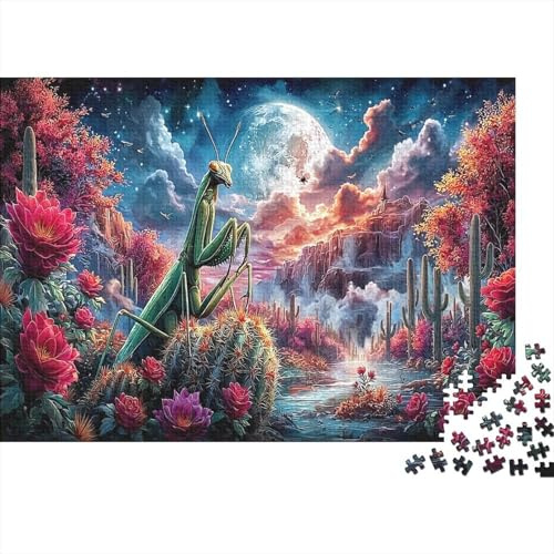 Mantis in der Wüste in der Nacht Spielerische Herausforderung 1000 Stück Jigsaw Puzzles, Wildtiere Bildungsspiele Für Erwachsene, Heimdekoration 52x38cm/1000pcs