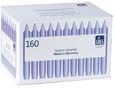 Gies Haushaltskerzen 160er-Karton weiss