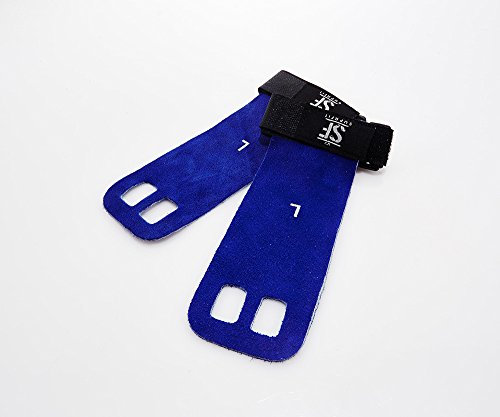 Suprfit Gymnastic Grips |Handschuhe | Trainingshandschuh | Turn Riemchen | Handschutz | Crossfit Turnen Fitness | Schützt Hände vor Rissen und Schwielen | Leder | L Blau