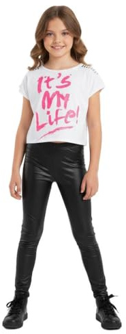 A2Z 4 Kids Girls Its My Life Crop Top Legging Set Short - It's My Life Crop & Legging White 7-8