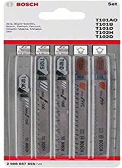Bosch 2608667858 Jigsaw Blade-Set for Wood/Plastic, 0 V, Silver