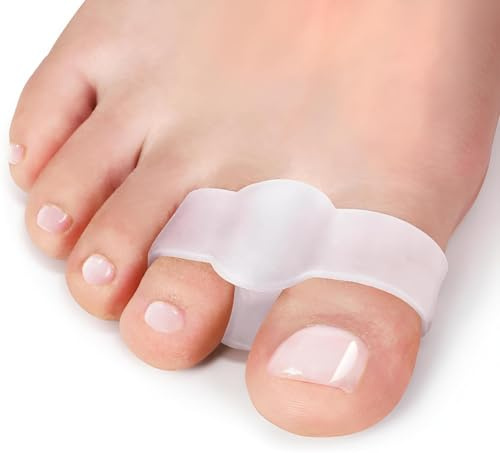 feifanshop 4 Stück Silikon Zehenspreizer bei Hallux Valgus Universalgröße, Ballenzeh-Korrektor, Zehentrenner mit 2 Schlaufen, Gel Zehenkorrektor