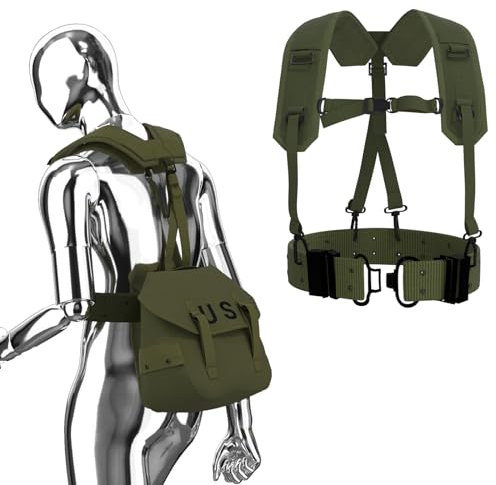 MT Military ALICE Pakc Yoke Schultergurt mit Gürtel und Utility Army Butt Pack für Outdoor-Rucksack, olivgrün/multicam