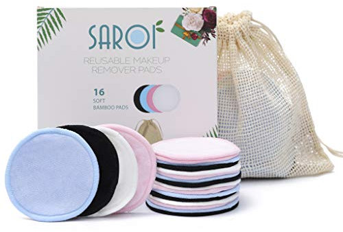 16 Premium Reusable Makeup Remover Pads | Eco-Friendly Gift Packaging | Facial Cleansing Cotton Buds | Makeup Wipes I Packed With A Laundry Bag And Reusable Cotton Pads