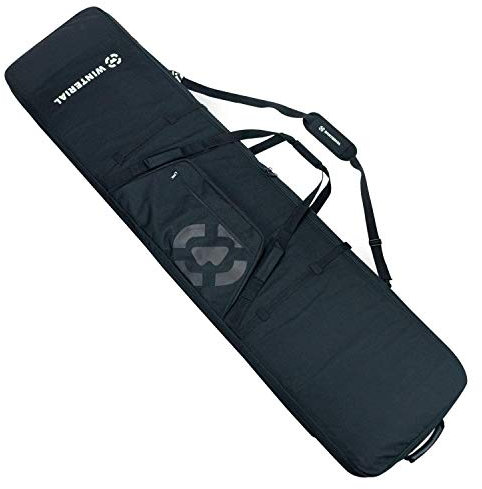 Winterial Rollende Doppel-Skitasche, Reisetasche mit 5 Ablagefächern und verstärkter Doppelpolsterung, perfekt für Autofahrten und Flugreisen, passend für 2 Sets Ski