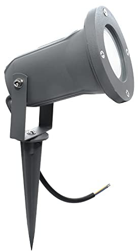 Luce per Sentiero con Picchetto, GU10 10W Faretto da Giardino Proiettore LED Spot Impermeabili IP65, 580 lumen Faretto LED da Giardino Bianco naturale per Prato Cortile Esterno (GRIGIO LUCE 4000K)
