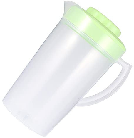 BESTonZON Kunststoff Mit Deckel Klar Kunststoff Wasser Karaffe Iced T Gro?e Kapazit?t für Wasser T Milchkuh- Flache Saft Limonade 2L (Grün)