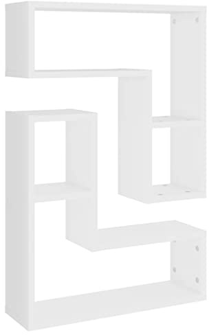 vidaXL 2X Wandregal Hängeregal Wandboard Bücherregal Regal Wand Dekoregal Schweberegal Wandablage Büroregal Weiß 50x15x50cm Holzwerkstoff