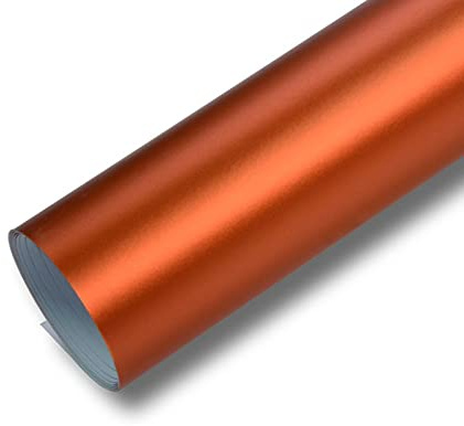 Neoxxim 8.8€/m2 /m Premium Auto-Folie Chrom Matt Kupfer Orange 200 x 150 cm blasenfrei mit Luftkanälen Klebefolie Selbstklebefolie selbstklebend flexibel