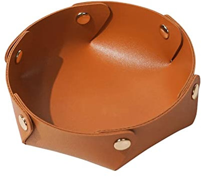 Piel extraíble – Catchall Piel PVC con Botones Metal para Hombre y Mujer | Organizador para Entrada mesita Noche para Reloj, Joyas, Llaves, teléfono, Caramelos