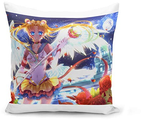 French Unicorn Kissenbezug, Motiv: Sailor Moon Klassischer Manga Japan (40 x 40 cm)