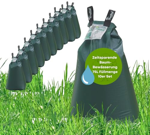 TreeBag Wassersack für Bäume 10 x 75L – UV-stabiler Baumbewässerungssack aus PE – Effektiver Bewässerungssack Baum für Garten & Stadtgrün