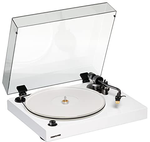 Fluance RT85N Reference High Fidelity Vinyl Turntable Record Player with Nagaoka MP-110 Cartridge, Acrylic Platter, Speed Control Motor High Mass MDF Wood Plinth Vibration Isolation Feet - Piano White