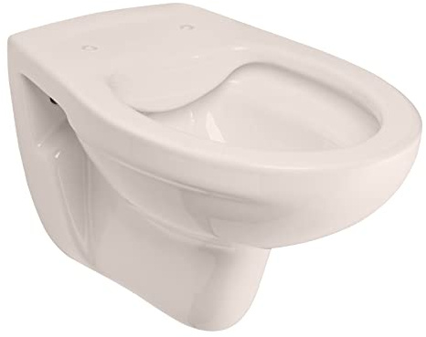 Calmwaters® Hänge WC spülrandlos in Pergamon, Wand-WC mit Abgang waagerecht, Tiefspül WC ohne Spülrand, Tiefspüler wandhängend, Wandtoilette aus Sanitärkeramik, 08AB6147