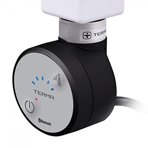 MOA Blue Thermostat Heizstab, Heizpatrone, Heizelement mit Bluetooth Funktion Spiralkabel mit Stecker (300 Watt, Schwarz)