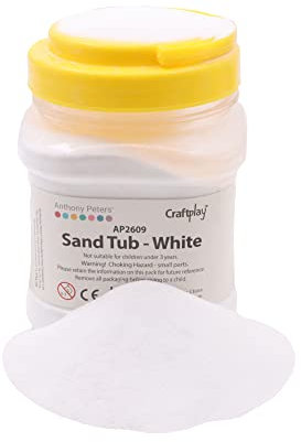 Craftplay Sable coloré – Sable artistique – Pot de 1 kg – Sable fluide (blanc)