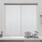 DALINA Textil - Cortina Cocina translúcida 60 x 120 cm - Visillo para Cocina, Comedor, Marco de Puerta 2 Pieza Tejido Gasa Finas Diseño Rayas Gris Claro