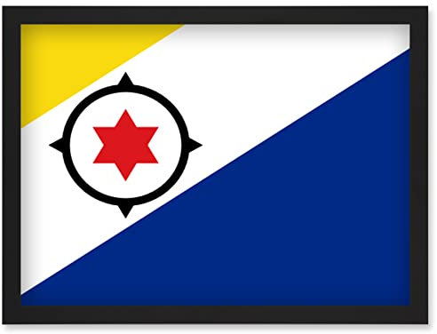 Artery8 Bonaire, Sint Eustatius and Saba National Flag Patriotic Vexillology World Flags Country Region Poster Artwork Framed Wall Art Print A4