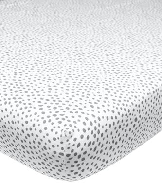 Meyco Home Basic Jersey Cheetah Spannbettlaken für 1-Person (Bettlaken mit weicher Jersey-Qualität, aus 100% Baumwolle, perfekte Passform durch Rundum-Gummizug, Maße: 90 x 200 cm), Grau