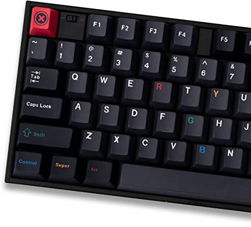 mintcaps PBT Tastenkappen-Set mit 153 Tasten, Kirschprofil, benutzerdefiniertes ISO-ANSI-Tastatur-Set für 60 %, 65 %, 70 %, 75 % Cherry Gateron MX-Schalter, mechanische Tastaturen, Schwarz / Grau