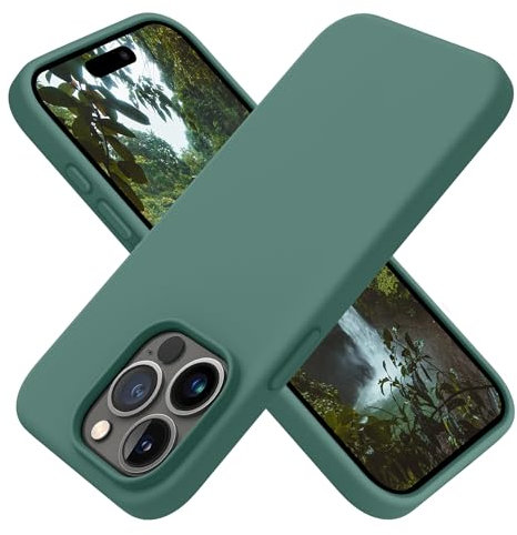 OTOFLY Compatible with iPhone 15 Pro Max Case, Silicone Shockproof Slim Thin Phone Case for iPhone 15 ProMax Case(6.7 inch), (Pine Green)