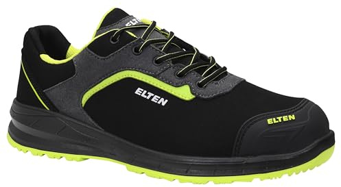ELTEN Sicherheitsschuhe Loan XXSports Pro Black-Lime Low ESD S3, Damen und Herren, Textil, Stahlkappe, leicht, sportlich 43, Schwarz-Grün