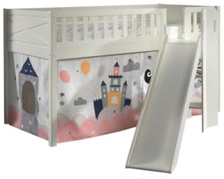 Vipack Scott Lit Mezzanine Toboggan et Rideau Princess Sophie