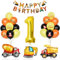 Bagger Deko Kindergeburtstag 1, Geburtstag Party Dekoration 1 Jahre Junge Bagger Luftballons Baustelle Geburtstagsdeko Mit Gold Zahlenballon Happy Birthday Banner Folienballon Geburtstag Partyzubehör
