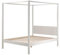 möbelando Himmelbett >Pino< in Kiefer massiv weiß lackiert - 208x191x148 (BxHxT)