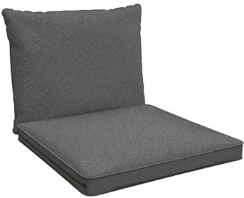 POKAR Loungekissen Stuhlkissen für Stuhl Rattanmöbel Gartenmöbel Kissen, 2er Set (1x Sitzkissen 50x50x5 cm + 1x Rückenlehne 50x40x15 cm), Grau