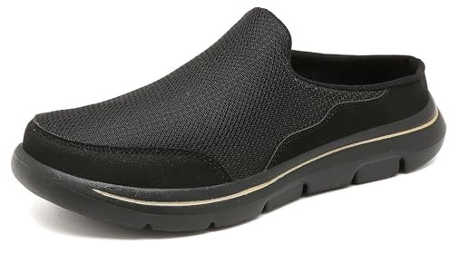 SMajong Zuecos y Mules para Hombre Mujer Respirable Zapatillas de Playa Confortable Zapatos de Jardín Ligeros Sandalias de Verano,Todo Negro Talla:42 EU
