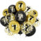 Unisun 7. Geburtstag Luftballons, 7 Jahre Geburtstag Dekorationen für Jungen, Happy Birthday Schwarz Gold 7 Jahrestag Ballons Deko für Geburtstag Party Supplies