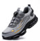 Gugifcto Sicherheitsschuhe Arbeitsschuhe Herren Damen Leicht Sportlich Atmungsaktiv Schnellverschluss Stahlkappen Anti-Smashing Mode Schutzschuhe Grey 43 EU