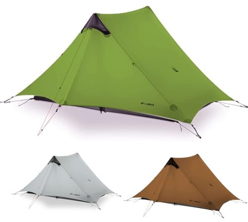ROOMEDAL 3F UL Gear Lanshan Ultraleichtes Zelt, wasserdicht, professionelles Wanderzelt, 2-Personen-Zelte für Camping, 4 Jahreszeiten, Rucksackreisen, Zelt (grün - 2 Personen, 4 Jahreszeiten)
