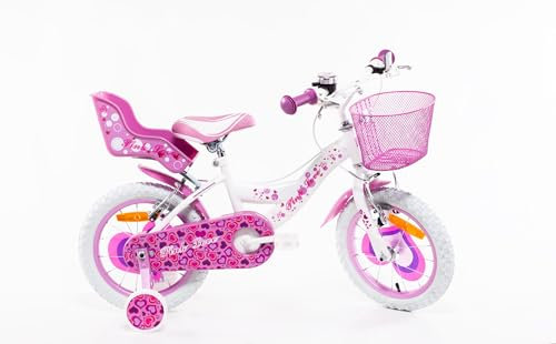 SCH Fahrrad Pink Love, Kinderfahrrad, Weiß, 14 Zoll