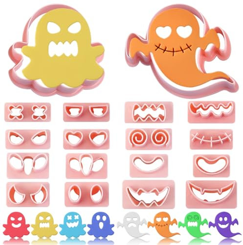 Yueser Halloween Ausstecher, Ausstechformen Halloween Ghosts Halloween Keksausstecher Kinder Plätzchen Ausstecher Keksstempel Halloween Ausstecher Kekse Groß Gespenster Ausstecher Geist Cookie Cutter