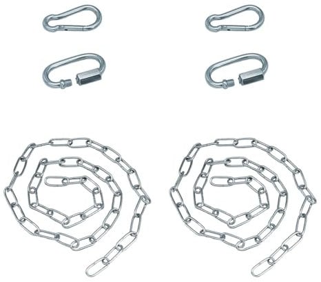 WJUAN 2 Pezzi, Catenella Catena Acciaio Inox, Argento, Lucido, Trattamento Antiruggine, Catena Acciaio, per Appendere Oggetti, Campeggio Selvaggio