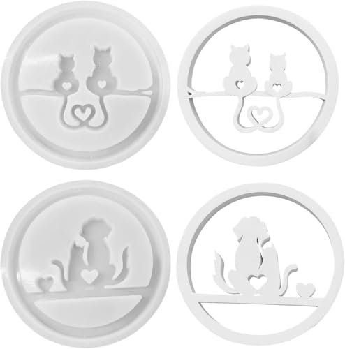Silikonformen Gießformen, 3D Silikonform Welpe Anhänger, DIY Silikon Gießform Katze Gießformen Silikon Anhänger Epoxidharz Formen Giessformen für Gips, Handwerk