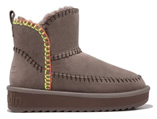 D.Franklin Botas Australianas Nordic Tejido Ante con Forro Interior Nova Low Beige - Botas para Mujer - Moda casual Mujer (Talla 37)